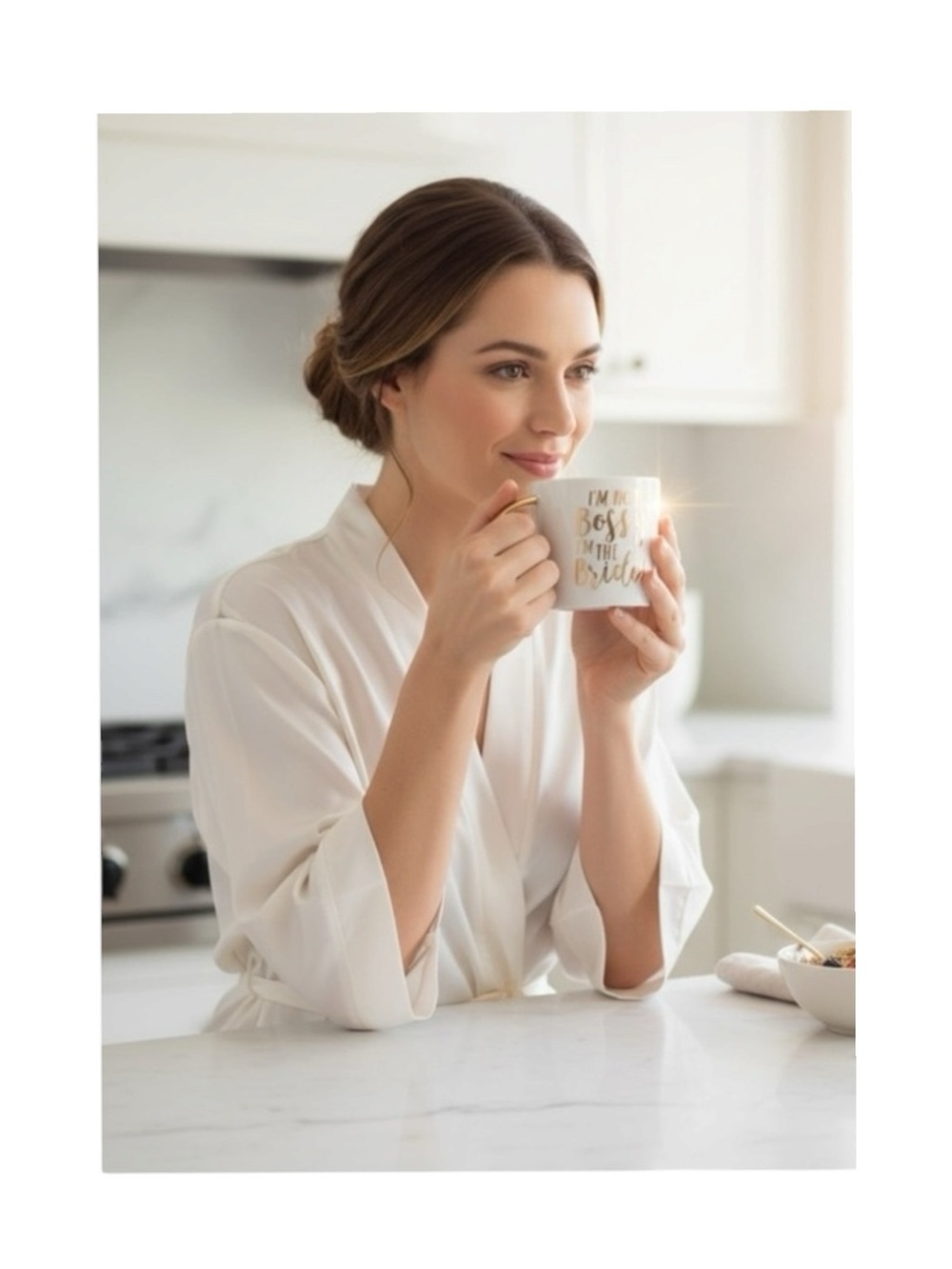 new Bride Boss Coffee Mug ✶ Gold Handle ✶ Gold Foil Script ✶ Ceramic White ✶ - Picture 12 of 16
